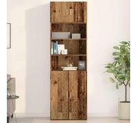 Holamys Armoire murale, aspect bois vieilli, 70 x 42,5 x 40 cm, en matériau dérivé du bois, buffet rustique, avec 2 portes, espace de rangement spacieux, pour salle à manger, salon, couloir, armoire