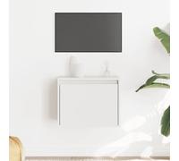 Holamys Armoire murale, blanche, 45 x 30 x 35 cm, en bois de pin massif, robuste, pour livres, décoration