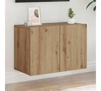 Holamys Armoire murale en chêne artisanal, 60 x 30 x 41 cm, matériau à base de bois, design moderne, centre de divertissement flottant pour salon, chambre à coucher, stockage multimédia