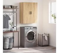 Holamys Armoire murale, en chêne Sonoma, 69,5 x 34 x 90 cm, multi-usages, avec portes, espace de rangement robuste, pour salon, chambre à coucher, cuisine