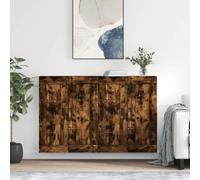 Holamys Armoires murales 2 pcs chêne fumé Bois d'ingénierie 69,5x34x90 cm Rangement Polyvalent Cube Storage Organizer étagères pour Chambre décor esthétique