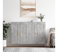 Holamys Armoires murales 2 pcs Gris béton Bois d'ingénierie 69,5 x 34 x 90 cm Rangement Polyvalent Cube Storage Organizer étagères décor esthétique
