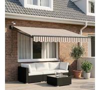 Holamys Auvent électrique extensible pour terrasse et balcon avec LED, capteur météo, cadre en aluminium, imperméable, coupe-vent, protection solaire, résistant aux intempéries, motorisé, montage