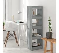 Holamys Bibliothèque grise Sonoma - 40 x 30 x 135 cm - Séparateur de pièce polyvalent pour le salon - Étagère stable - Idéale pour ranger des livres, des DVD et des articles de décoration