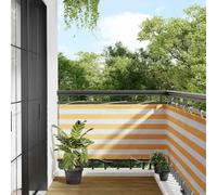 Holamys Brise-vue pour balcon à rayures jaunes et blanches 75 x 700 cm, imperméable et résistant aux UV, toile en polyester Oxford robuste avec revêtement en polyuréthane pour balcons, terrasses et