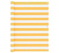 Holamys Brise-vue pour balcon - Blanc et jaune - 120 x 500 cm - Tissu Oxford imperméable avec revêtement en polyuréthane - Protection contre le vent et les UV - Corde de 24 m incluse pour un montage