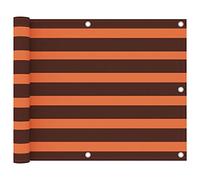 Holamys Brise-vue pour balcon, orange, marron, 75 x 400 cm, tissu Oxford imperméable avec revêtement en polyuréthane, protection UV, coupe-vent, corde et œillets en aluminium pour un montage facile