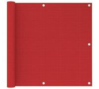 Holamys Brise-vue pour balcon - Rouge - 90 x 500 cm - En polyéthylène haute densité - Résistant aux UV - Respirant - Avec œillets en aluminium et corde de 24 m - Idéal pour balcon, terrasse, jardin