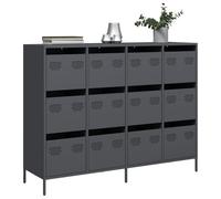 Holamys Buffet Anthracite 135x39x103,5 cm Acier laminé à Froid avec 12 tiroirs Grande capacité Rangement Cube Storage Organizer pour Room Decor Aesthetic