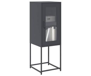 Holamys Buffet Anthracite en Acier laminé à Froid 36x39x107 cm Meuble de Rangement Stable Multifonctionnel pour Salon Chambre Bureau Design Moderne