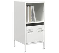 Holamys Buffet blanc, 35 x 39 x 73,5 cm, en acier laminé à froid, avec tiroir et compartiment ouvert, armoire de rangement polyvalente pour salon, couloir