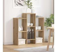 Holamys Buffet chêne Artisanal 90 x 30 x 90 cm Meuble de Rangement avec étagères, bibliothèque modulable, Organiseur de Cubes pour Salon, déco intérieure Fonctionnelle et contemporaine