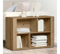 Holamys Buffet chêne Artisanal en Bois d'ingénierie 80 x 30 x 53 cm Meuble Bas avec étagères Rangement Cube Storage Organizer idéal pour Salon et décoration intérieure esthétique