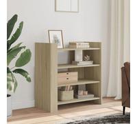 Holamys Buffet chêne Sonoma Bois d'ingénierie 73,5x35x75 cm Armoire Rangement Cube Storage Organizer avec étagères pour Salon Chambre décoration esthétique