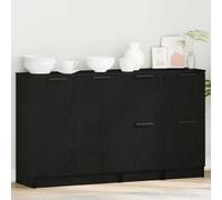 Holamys Buffet en 3 parties aspect chêne noir, 120 x 30 x 70 cm, avec 6 portes à charnières, espace de rangement pour salon, salle à manger