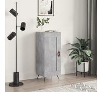 Holamys Buffet Gris béton en Bois d'ingénierie 34,5x34x90 cm avec Pieds métal, Rangement Cube, étagère bibliothèque, Meuble de Rangement pour décor esthétique de pièce