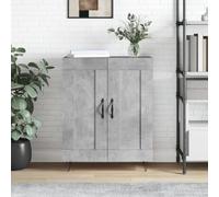 Holamys Buffet Gris béton en Bois d'ingénierie 69,5x34x90 cm, Meuble de Rangement avec étagères, Organiseur Cube, bibliothèque pour décor esthétique de pièce