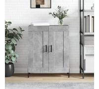 Holamys Buffet Gris béton en Bois d'ingénierie 69,5x34x90 cm, Meuble de Rangement avec étagères, Organisateur Cube pour Salon, bibliothèque, décoration intérieure Fonctionnelle