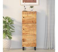 Holamys Buffet haut à 3 portes, 40 x 33 x 110 cm, bois massif mangue et fer, style industriel, espace de rangement polyvalent pour le salon