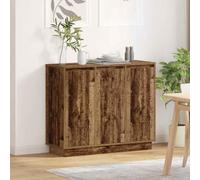 Holamys Buffet LED Bois Ancien en Bois d'ingénierie 90 x 32 x 75 cm avec 3 Portes, Rangement Cube Storage Organizer pour Salon ou Salle à Manger