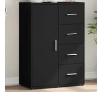 Holamys Buffet noir 60 x 31 x 84 cm, en bois d'armoire robuste avec beaucoup d'espace de rangement, idéal pour salon, couloir, bureau, cuisine, armoire de rangement polyvalente