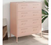 Holamys Buffet Rose en Acier 68x39x89 cm avec 4 tiroirs, Rangement Polyvalent pour Salon ou Chambre, Meuble Robuste, Organiseur de Rangement esthétique et Pratique