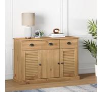 Holamys Buffet Vigo en Bois Massif de pin 113x40x75 cm avec tiroirs, Meuble de Rangement Compact pour Salon, Cuisine ou Couloir, Finition Cire Miel, poignées métal, Design Fonctionnel et esthétique