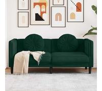 Holamys Canapé 2 places en velours vert foncé, design moderne, avec coussin rond, canapé de salon confortable pour la maison, cadre en bois massif, meuble de luxe