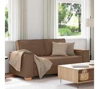 Holamys Canapé 2 places marron 140 cm, housse en tissu polyester, cadre en métal, salon, mobilier de bureau, canapé-lit, canapé lounge, expérience d'assise confortable