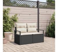 Holamys Canapé de jardin, avec coussin, 120 x 62 x 69 cm, en polyrotin, résistant aux intempéries, modulaire, pour terrasse et balcon, meuble d'extérieur pour des heures de détente