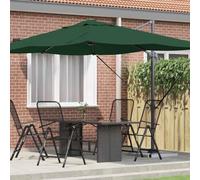 Holamys Cantilever Roma Parasol vert 351 x 250 x 260 cm en polyester aluminium, protection UV, rotatif à 360 °, inclinable, pour jardin, terrasse