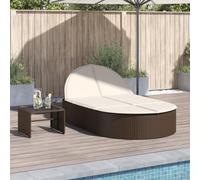 Holamys Chaise longue double confortable en polyrotin robuste pour des heures de détente en plein air, idéale comme chaise longue d'extérieur au bord de la piscine ou sur la terrasse