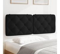 Holamys Coussin de tête de lit en Velours Noir 120 cm avec Mousse rembourrée, Fixation Murale et Bandes Auto-agrippantes, Design Classique Losange pour Chambre Confortable et Soutien Optimal du Dos