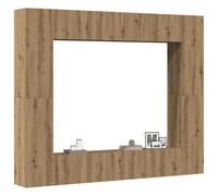 Holamys Ensemble de 8 meubles TV muraux en bois de chêne artisanal, design fin, beaucoup d'espace de rangement, moderne pour le salon, 80 x 30 x 30 cm, 30,5 x 30 x 90 cm