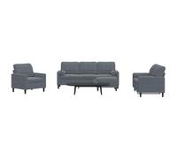 Holamys Ensemble de canapé 4 pièces en velours gris foncé, structure en métal, coussins, traversins, ensemble de meubles de salon, canapé confortable, 1 fauteuil, 1 2 places, 1 3 places, 1 tabouret