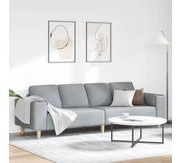 Holamys Ensemble de canapés modernes en tissu gris clair, 4 places, 250 x 77 x 76 cm, respirant, cadre en bois, pieds en plastique, confortable pour la maison