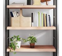 Holamys Étagère murale en chêne massif non traité, 80 x 50 x (2 à 6), bord naturel, style rustique, polyvalente, charge maximale de 32 kg