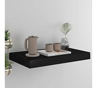 Holamys Étagère murale flottante, noire, 40 x 23 x 3,8 cm, plaque en MDF nid d'abeille, cadre en métal, support invisible, pour livres, décoration de chambre à coucher, design moderne