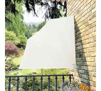 Holamys Éventail de balcon pliable crème 140 x 140 cm, résistant aux UV, imperméable, cadre en acier revêtu par pulvérisation pour terrasse, jardin et balcon