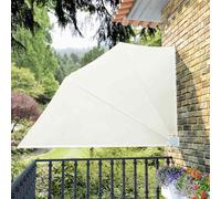 Holamys Éventail de balcon pliable crème 160 x 240 cm, résistant aux UV, imperméable, cadre en acier revêtu par pulvérisation pour terrasse, jardin et balcon, brise-vue