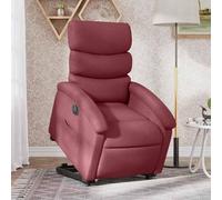 Holamys Fauteuil de relaxation électrique avec aide à se relever, tissu bordeaux, 70 x 92 x 99,5 cm, pour salon, chambre à coucher, assise confortable, charge maximale : 110 kg