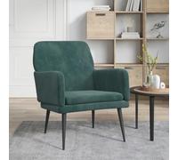 Holamys Fauteuil en velours vert foncé, 62 x 79 x 79 cm, fauteuil confortable pour salon, chambre à coucher, bureau, siège confortable pour adultes