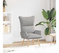 Holamys Fauteuil gris nuage, 69 x 74 x 93 cm, tissu sherpa, pieds en bois massif, fauteuil de relaxation pour salon, chambre à coucher, bureau, sensation d'assise confortable