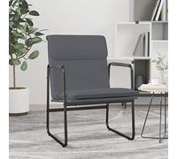 Holamys Fauteuil lounge gris, 55 x 64 x 80 cm, en cuir synthétique, moderne, fauteuil de relaxation confortable, pour salon, chambre à coucher, bureau, intérieur, pour adultes et enfants