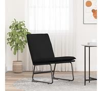 Holamys Fauteuil lounge noir 52 x 75 x 76 cm avec housse en tissu, structure en métal, fauteuil de relaxation confortable pour salon, chambre à coucher, bureau, adultes, enfants, expérience d'assise
