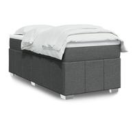 Holamys Lit à sommier tapissier avec matelas, gris foncé, 90 x 190 cm, en tissu, kit complet avec matelas à ressorts ensachés, surmatelas, cadre de lit, meubles pour chambre à coucher