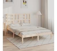Holamys Lit en bois massif 120 x 190 cm, bois de pin non traité, cadre de lit robuste, lit plate-forme pour chambre à coucher, sommier à lattes, 120 x 190 cm, petit lit double