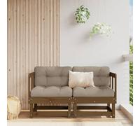 Holamys Lot de 2 canapés d'angle de jardin en pin massif marron miel, 61 x 61 x 62 cm, meubles d'extérieur robustes pour terrasse, balcon et jardin, design modulaire pour une conception flexible