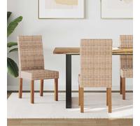 Holamys Lot de 2 chaises de salle à manger, en rotin naturel, cadre en bois d'acajou, tissées à la main, robustes, modernes, pour la maison, durables, 44 x 53 x 93 cm