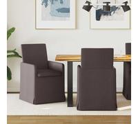 Holamys Lot de 2 chaises de salle à manger, marron foncé, 57 x 67 x 95 cm, housse en tissu, ergonomiques, avec roulettes, cadre en métal, design moderne pour salle à manger